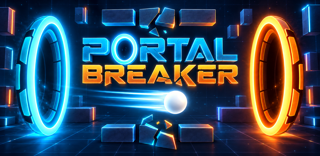 Portal Breaker oyununda karşılıklı iki portal ve enerji topu